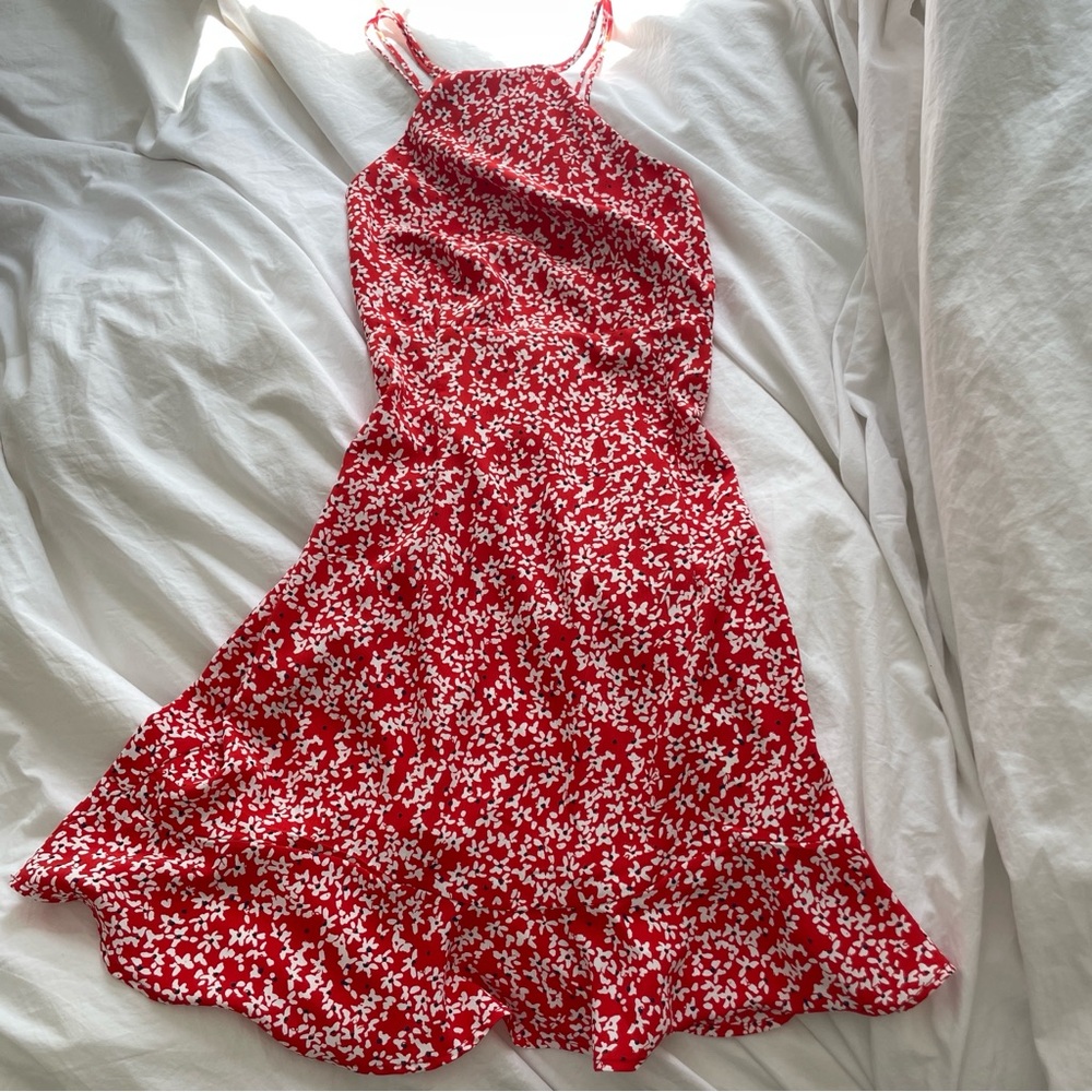 BNWT Zara halter neck ruffle dress